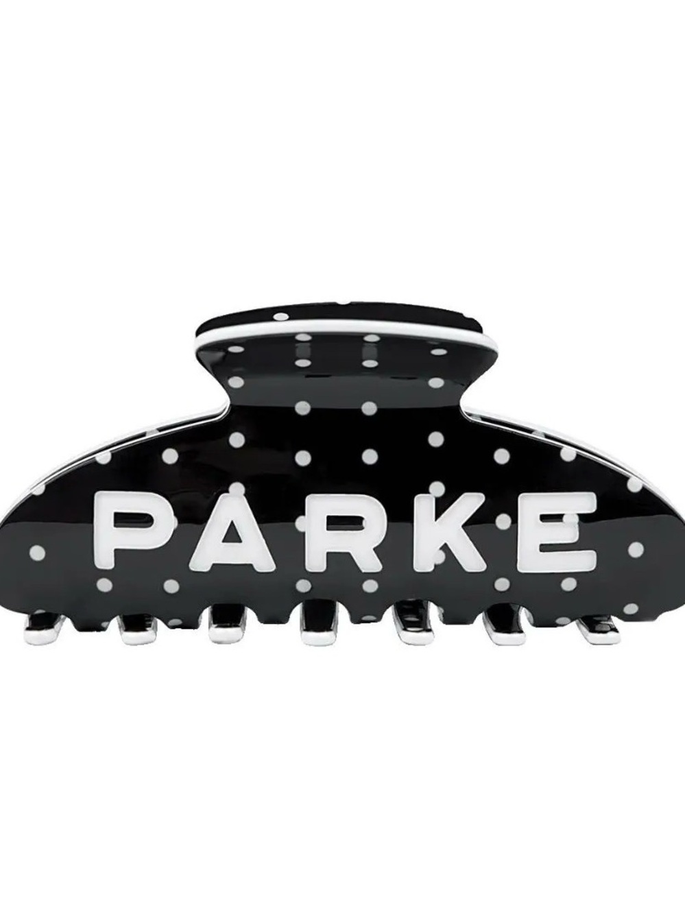 Parke Black and White Polka Dot Claw Clip